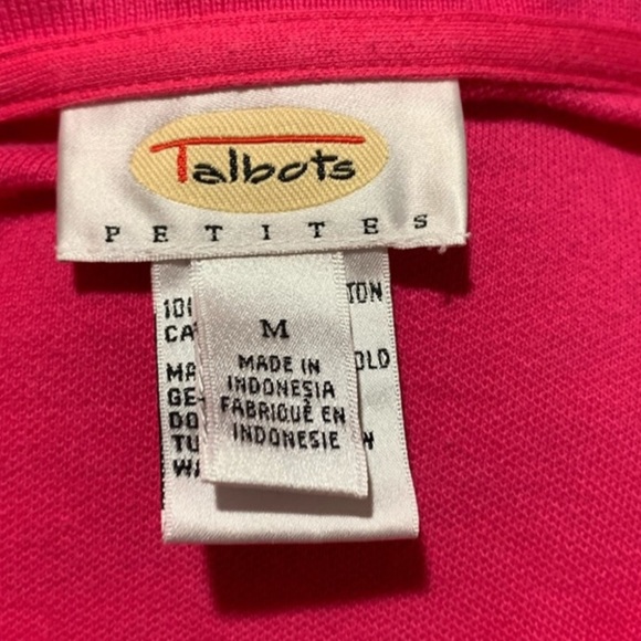 Talbots Hot Pink Polo 3/4 Sleeve Top - Picture 3 of 4